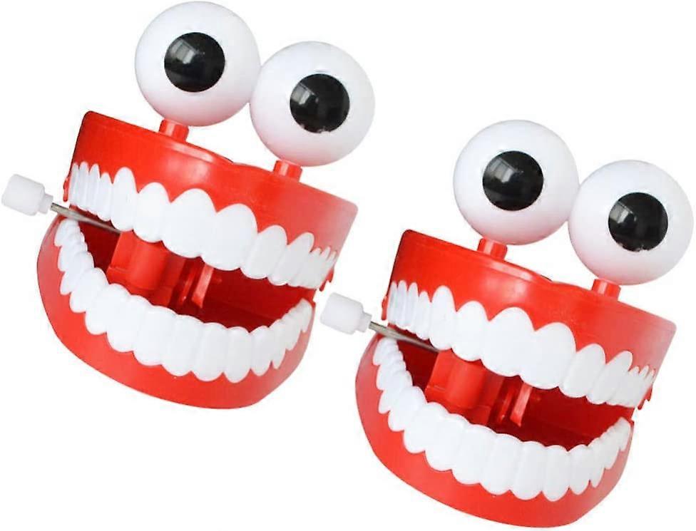 2 Pcs Wind- up Toys Chattering Teeth
