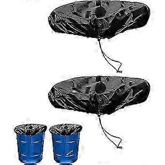 2 Pcs Stretchable Adjustable Drum Cover with Drawstring, Water Storage Barrel Cover for Barrel Universal Rain Barrel, All Weather Protection