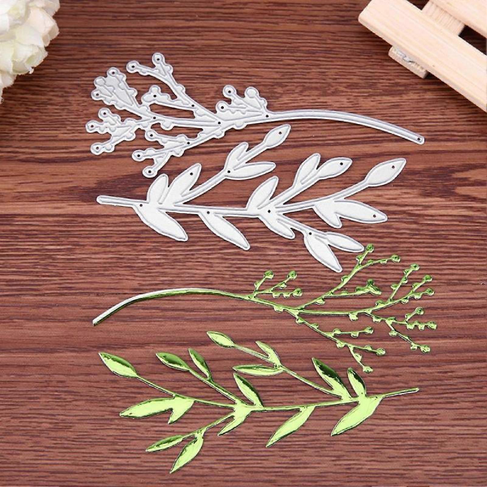 1 Set Cutting Dies Easy to Use Branch Twig Design Silver Color Metal Stencils Templates for Paper Cards Craft mengxi