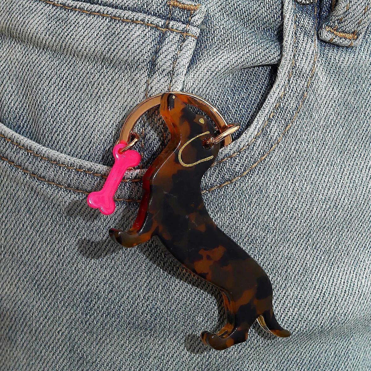 1 Pc Personalized Black Dog Keychain