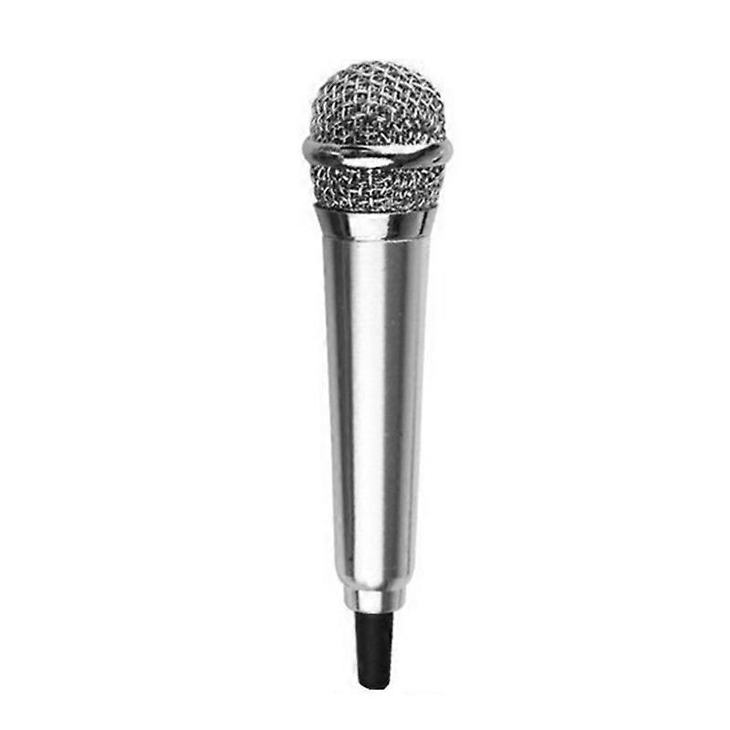 3.5mm Mini Condenser Microphone Phone Karaoke Mic with Stand Compatible iphone Android