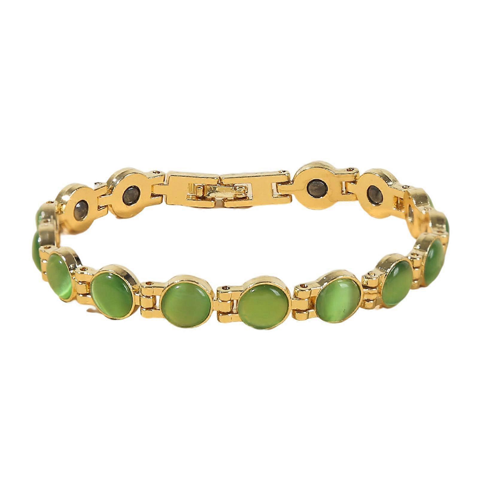 Manyetik Terapi Bilezik Altın Kaplama Yorgunluk Rahatlatmak Moda Takı Parlak Kediler Göz Taş Günlük Yaşam İçin Güçlü Mıknatıs Bileklik