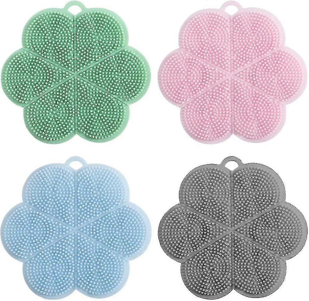 Silicone Sponge 4 Pieces Kitchen Silicone Sponge Clean Multicolor Antibacterial Kitchen Sponge For Cleaning Kitchen Utensils For Vegetables [advanced