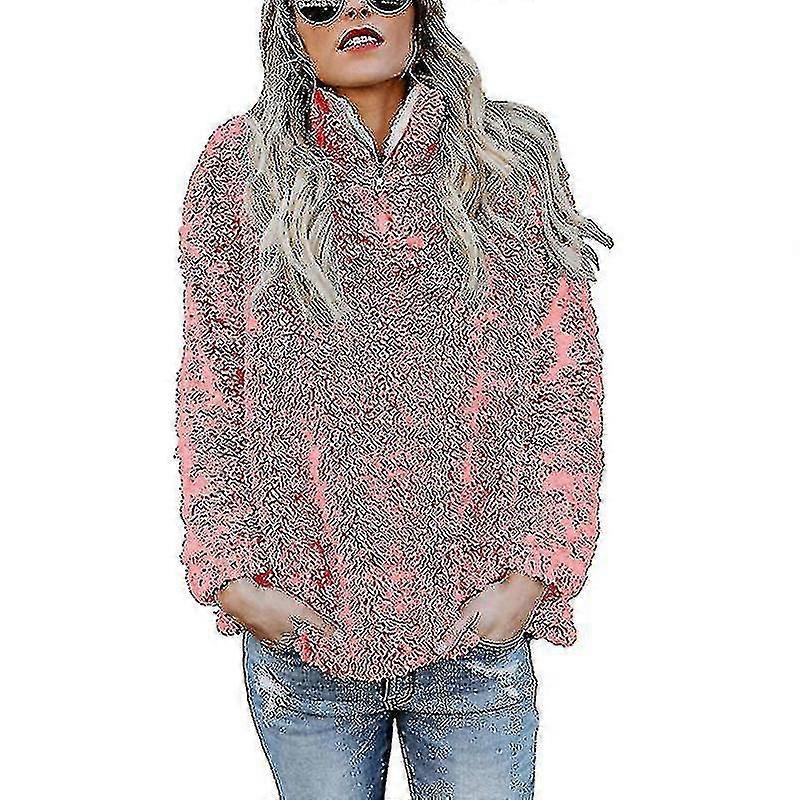 -mujeres Teddy Bear Fluffy Outwear Pullover Sudadera Top