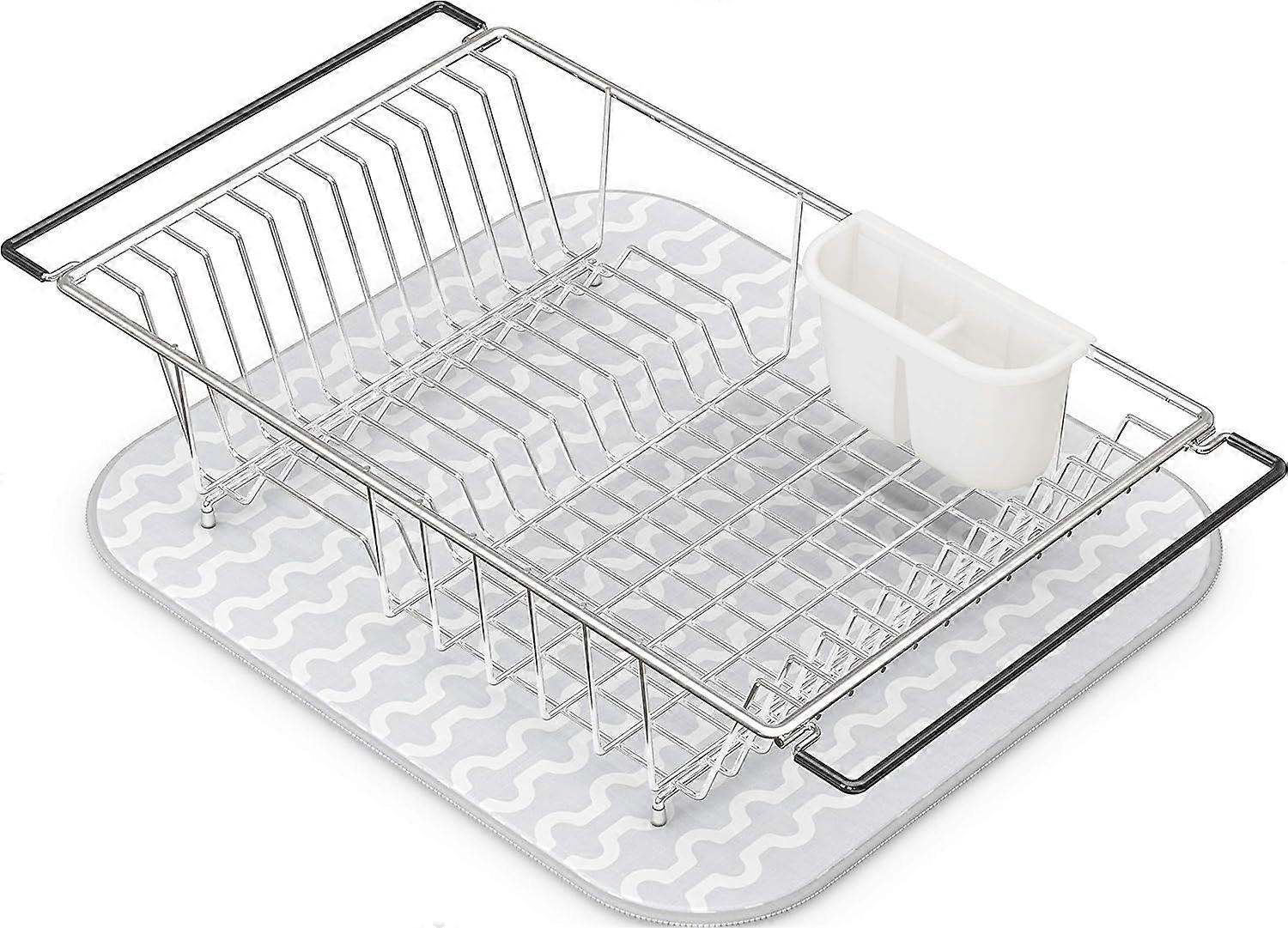 pleHouseware Sink Drainer, Over Sink Dish Drying Rack, Chrome  Large