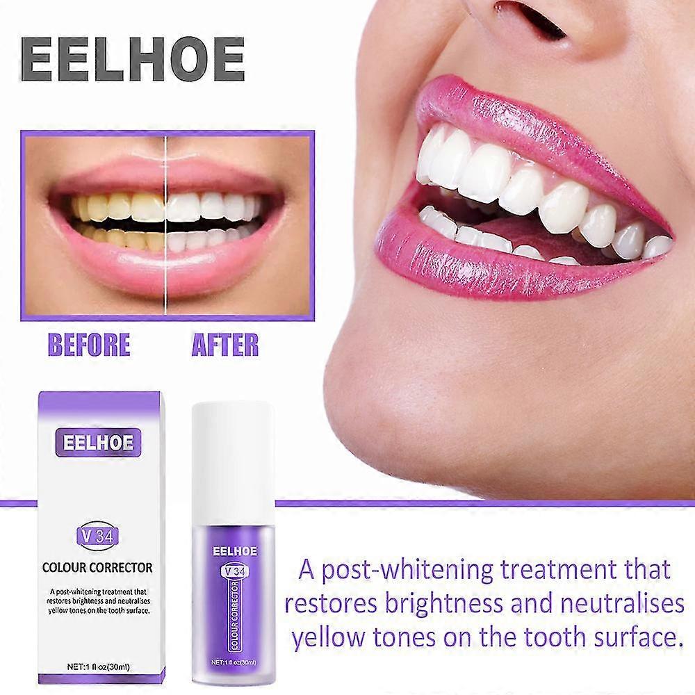 Teeth Colour Corrector Herbal Teeth Whitening Toothpaste Pump Type Whitener