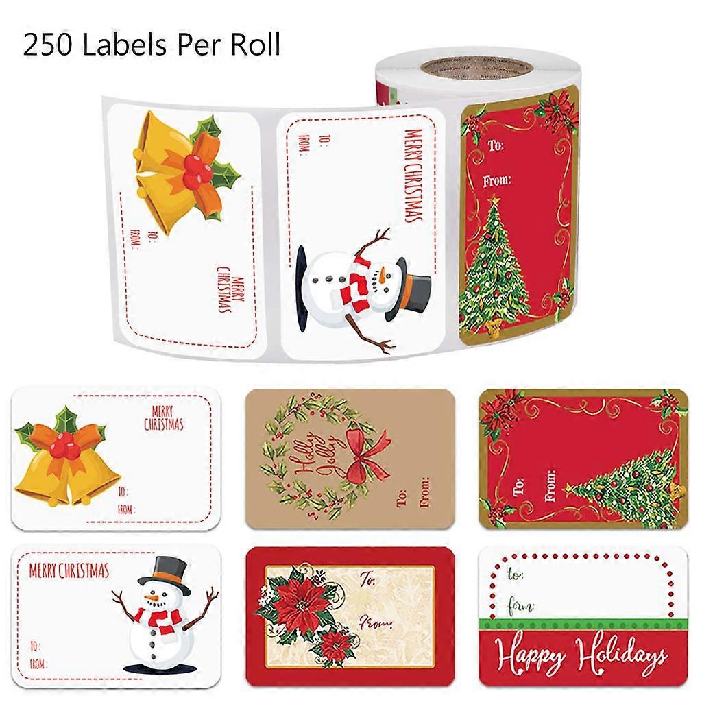 250 Pcs Rectangular Stickers Christmas Party Aesthetic Decoration Accessories