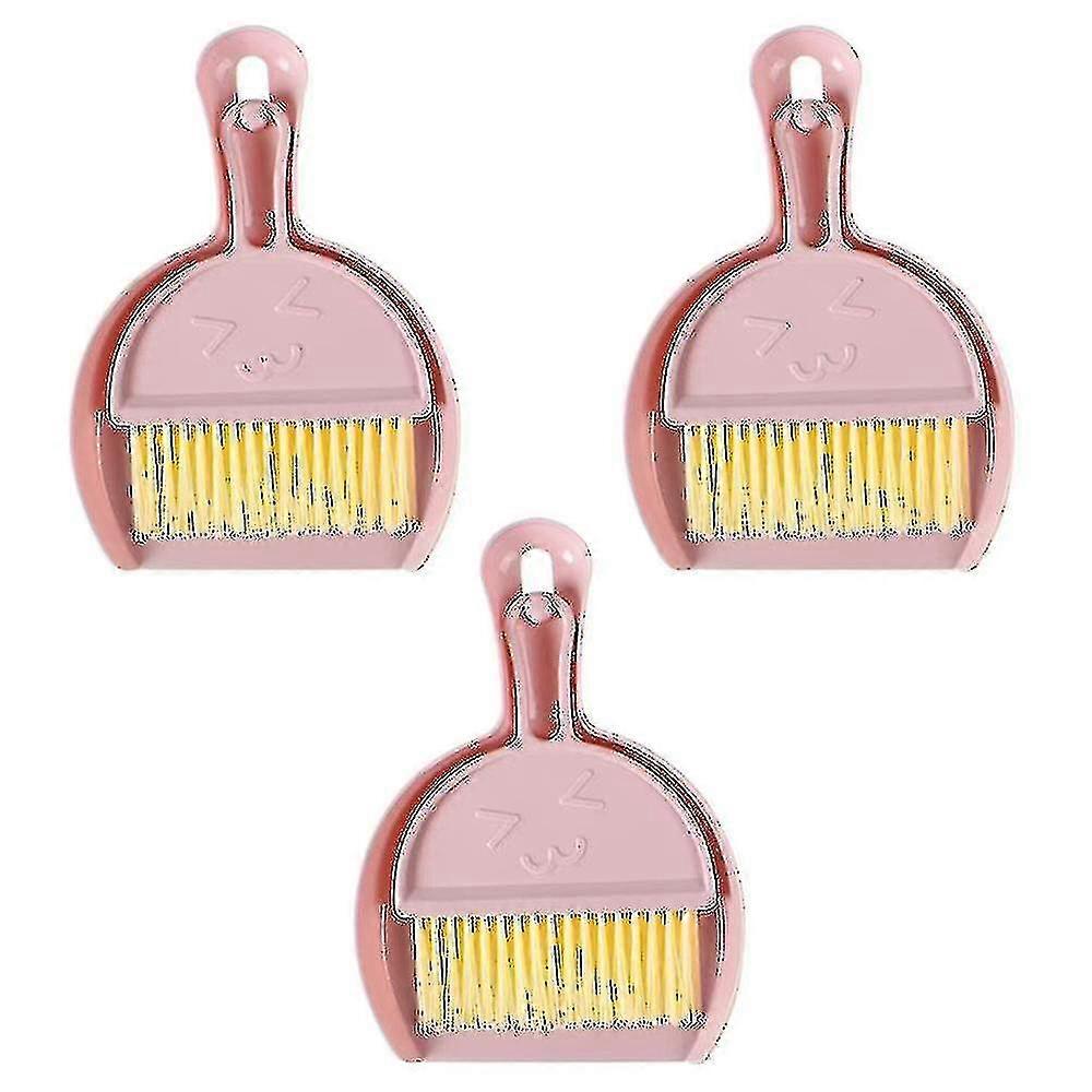3pcs Mini Dustpan And Brush Set For Office Home Table Desktop Cleaning