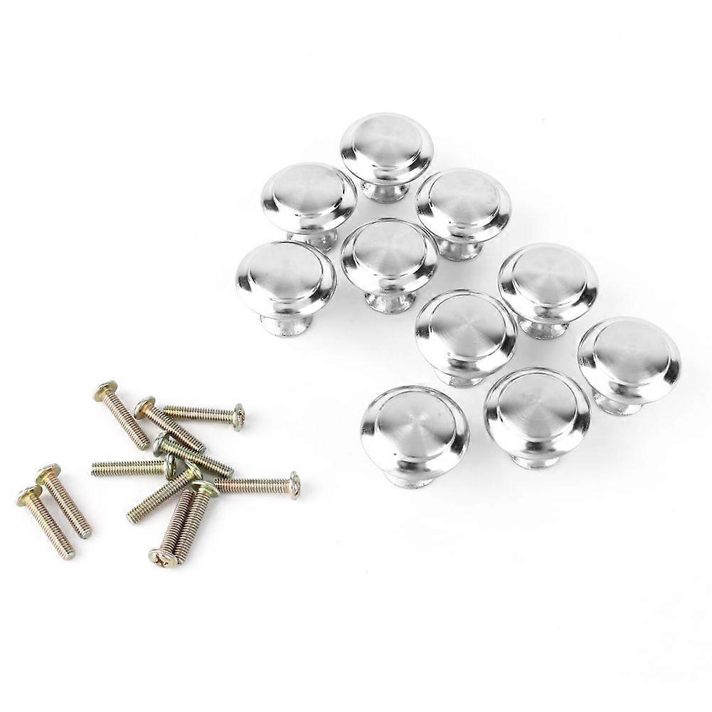 10pcs Round Stainless Steel Cabinet Knobs Drawer Handles Kitchen Cupboard Knobs 28mm