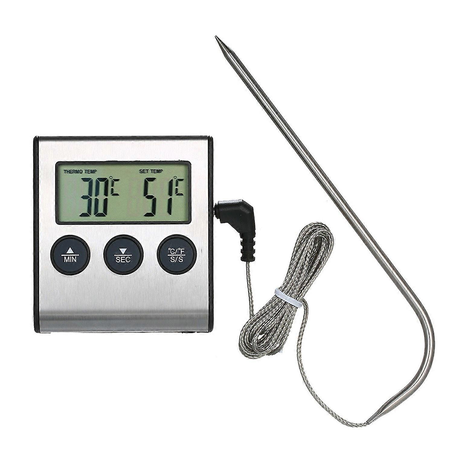 Type A Kitchen BBQ Grill Food LCD Digital Thermometer 0~250°C with Alarm Timer Function (without