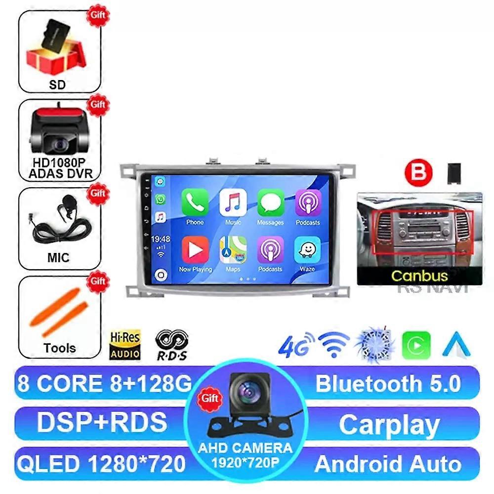 Android 14 Autoradio Pour Toyota Lc100 Land Cruiser 100 Lc 100 2002 - 2007 Viedo Player Wireless Carplay Auto 2din Dsp Navigation
