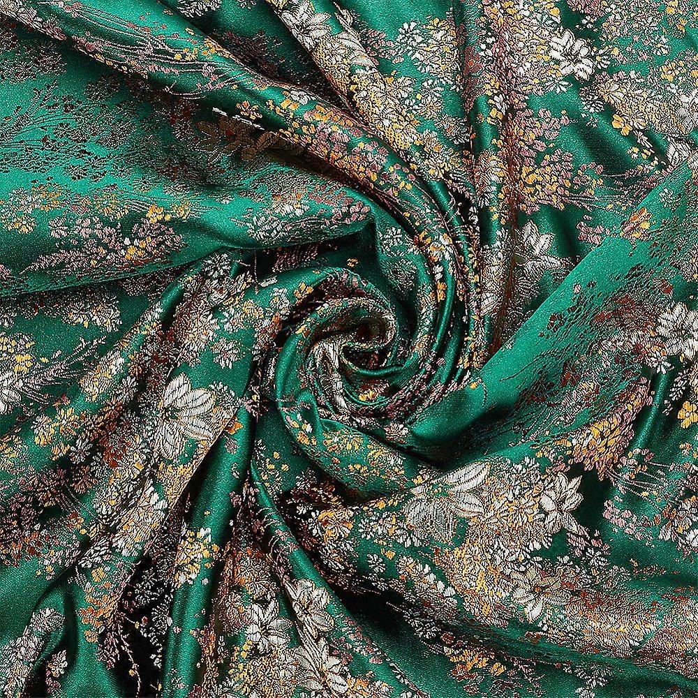 Flower Pattern Polyster Fabrics Clothing Accesories Dark Green 745mm 1m/pc