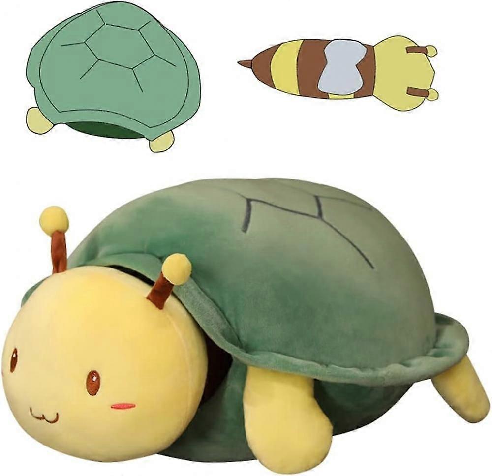 Stuffed Turtle Plush Pillow Toys Tortoise Plush Hugging Pillows Large 17'', Bee Plush in The Tortoise