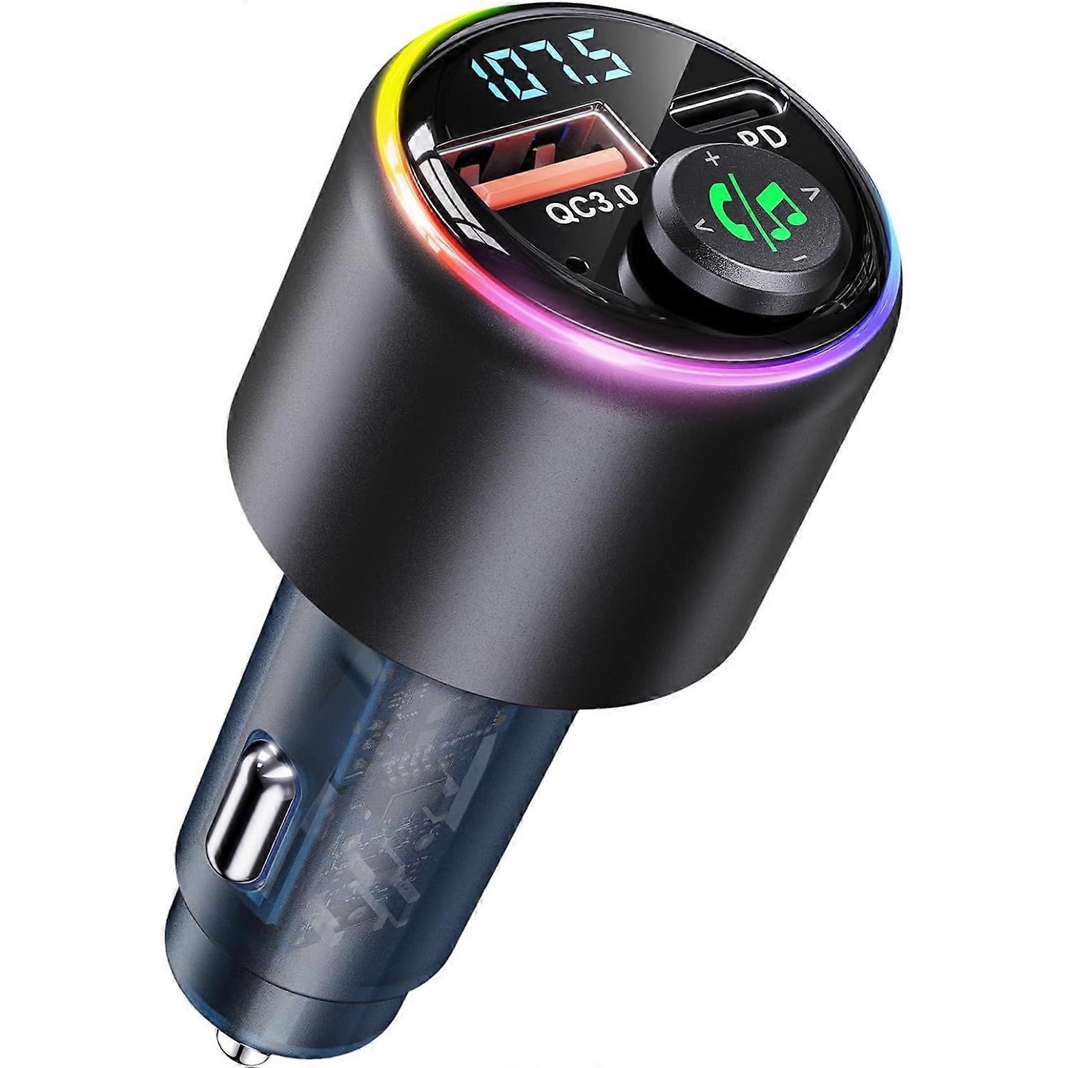 Car Bluetooth 5.3 FM Radio Adapter with Hands-Free Calling and Navigation