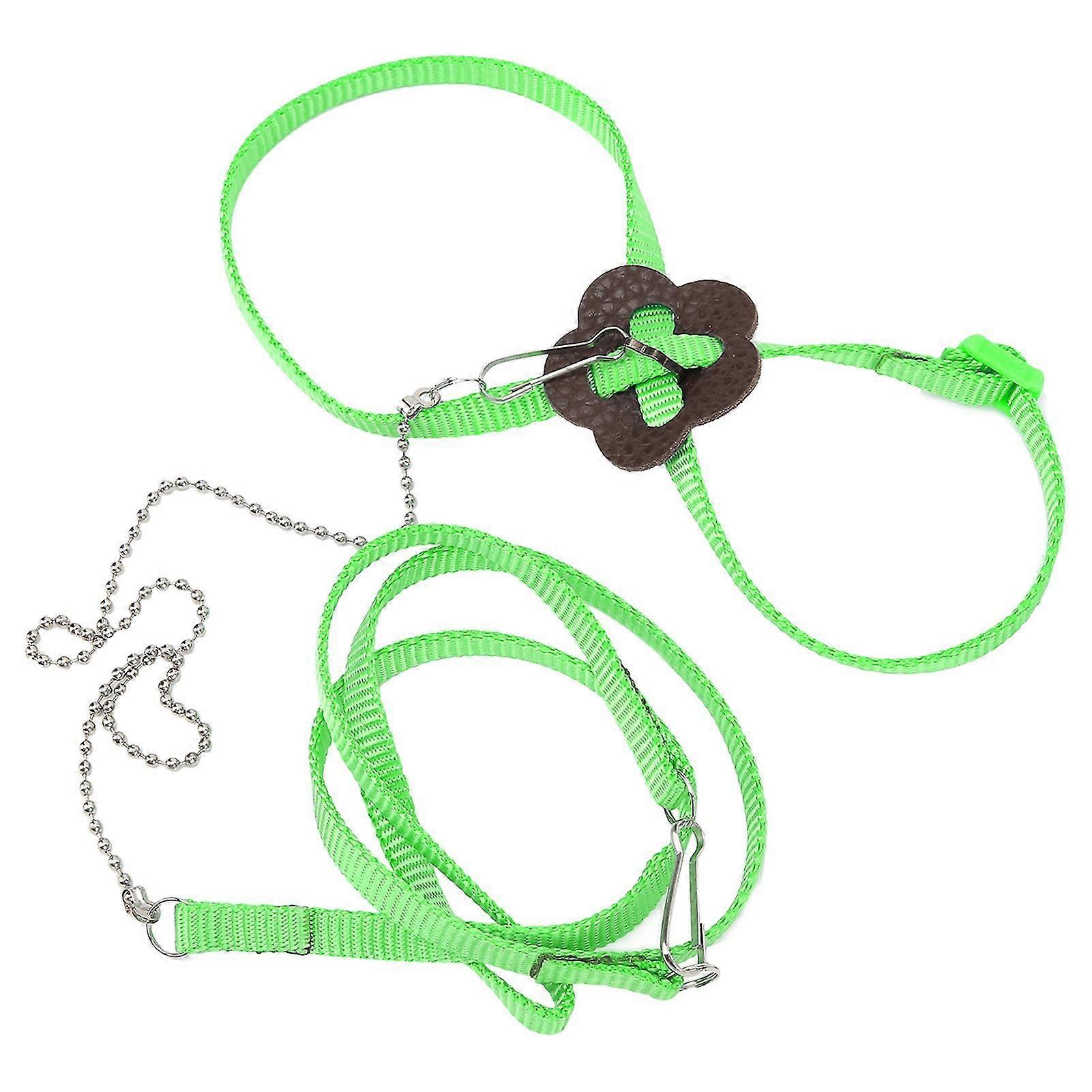 Adjustable Reptile Lizard Harness - Green Walking Lead for Outdoor Carrying