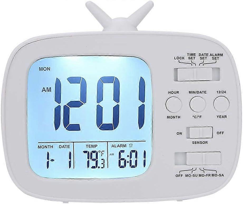Digital Alarm Clock, Multifunctional Intelligent Alarm Clock with Working Weekends Setting Backlight Large Digit Display