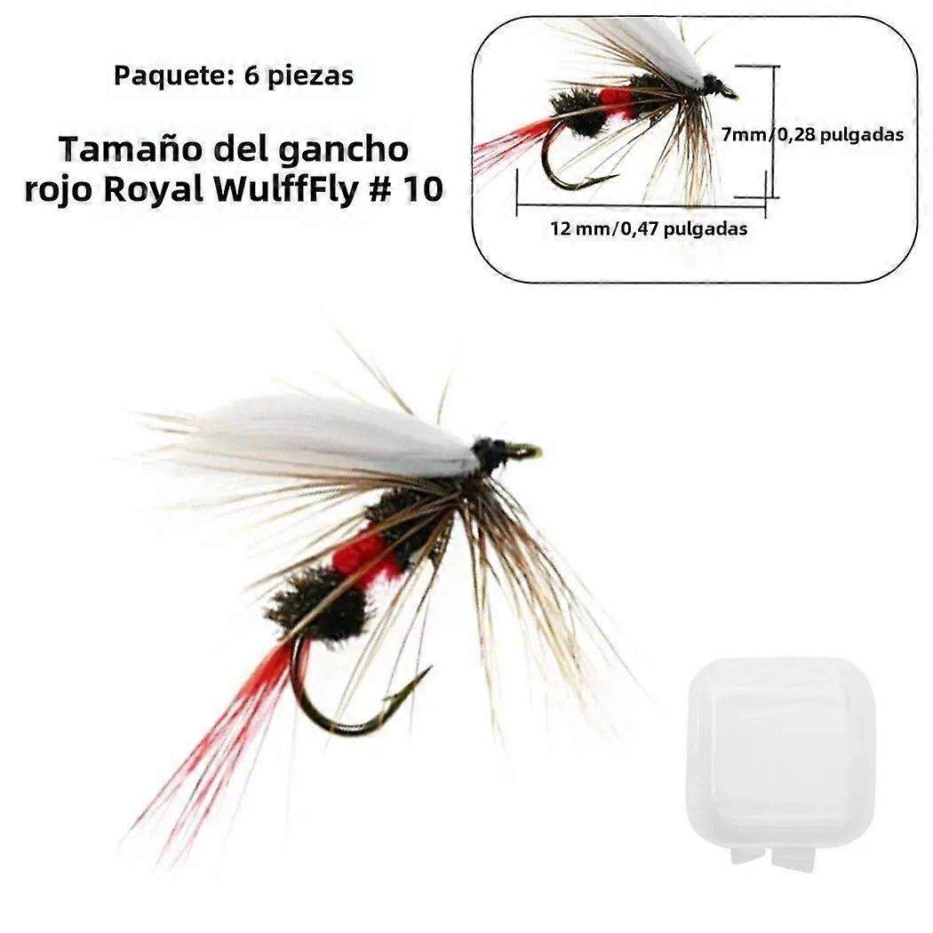 6Pcs Royal Wulff Bionic Fly Lures for River Trout Bass Salmon Fishing - Fly Lures for Freshwater and Saltwater Fishing