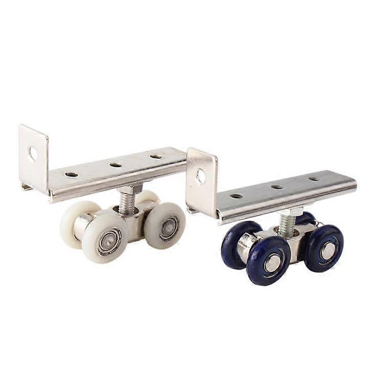 2pcs/set Sliding Door Roller Hardware Slide Doors Pulley 4 Wheels Home Room Wood Door Hanging Wheels Rail Track Pulley