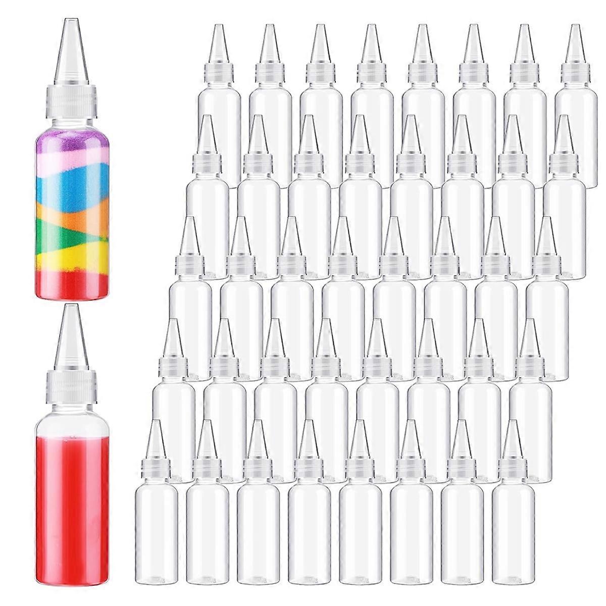 1.7 Oz Plastic Squeeze Bottles for Paint Crafts Empty Sand Art Supplies with Leak-Proof Top Caps Wr