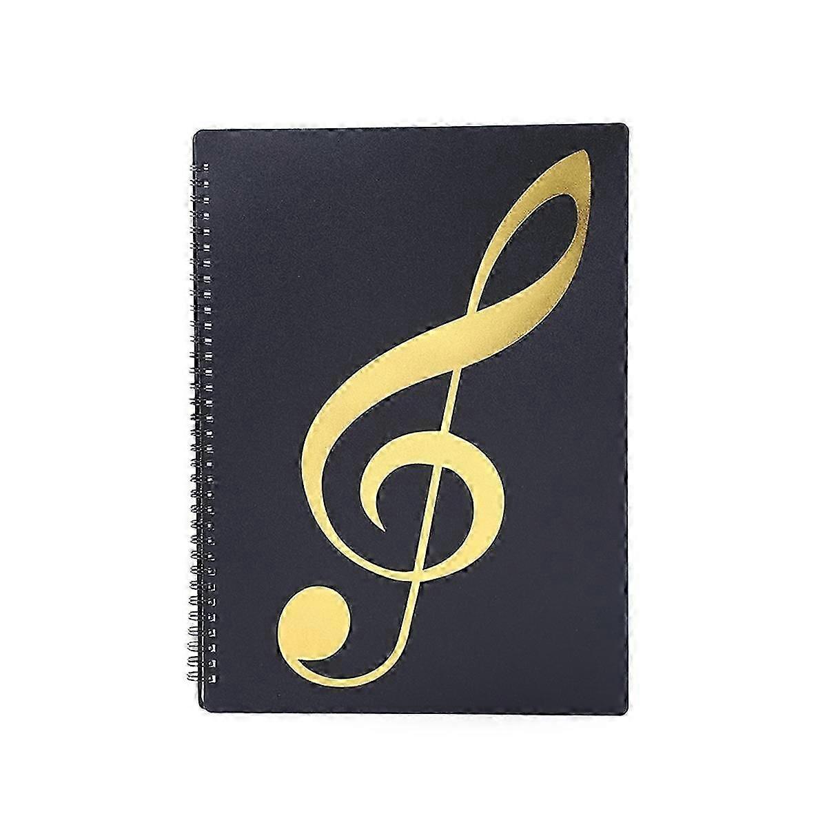 Sheet Music Folder, 60 Pages, Sheet Music/Holder,Fits Letter Size A4, Writable & Detachable Choir Folder (Black)
