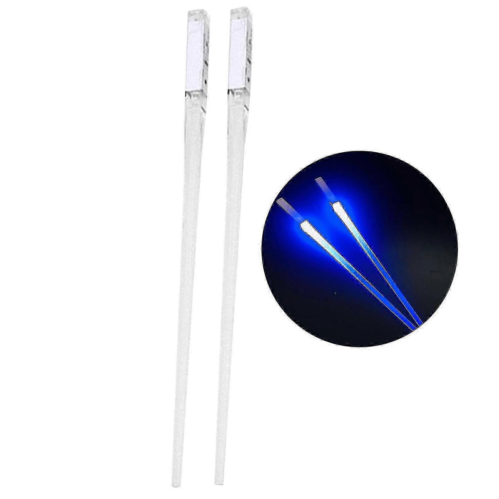 1 Pair Food Chopsticks Reusable Food Grade Smooth Surface Eye-catching Led Illuminated Wear-resistant Lightweight Bpa Free Led Luminous Chopsticks Kit