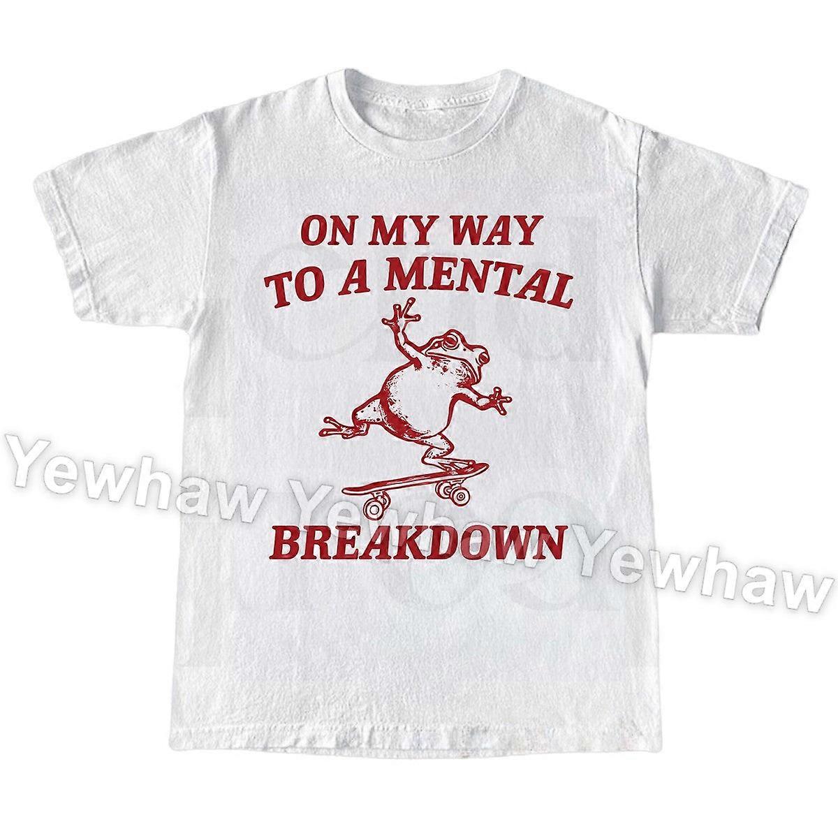 Tričko On My Way To A Mental Breakdown, vtipné tričko s motivem vyhoření, sarkastická deprese