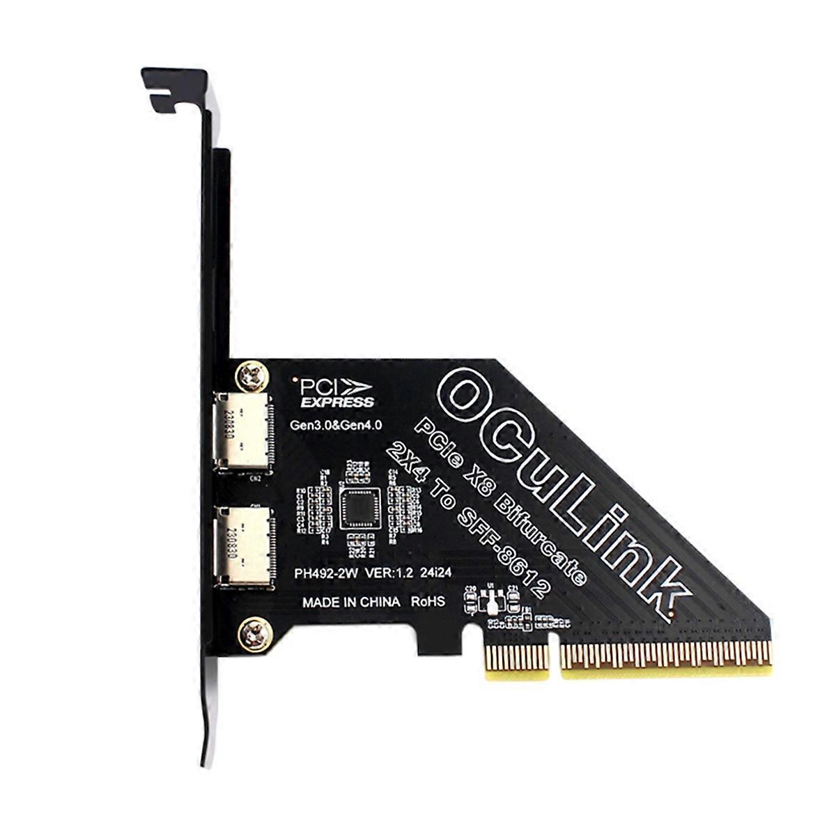 SFF 8611 & 8612 Adapter Card PCie 4.0 X8 to Oculink Support Convert SFF-8639 U.2 SSD 2-Port Expansion Card