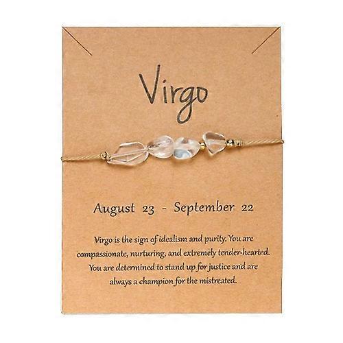 12 מזלות ארוג כרטיס נייר צמיד לנשים גברים מינימליסטי אבן טבעית בעבודת יד צמיד קלוע תכשיטי ידידות