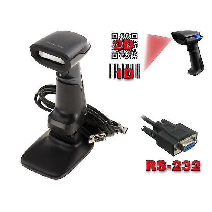 Automatic Barcode Reader on Stand 1D UPC EAN GS1 .. / 2D QR Code DataMatrix Aztec ... Serial Link COM RS232