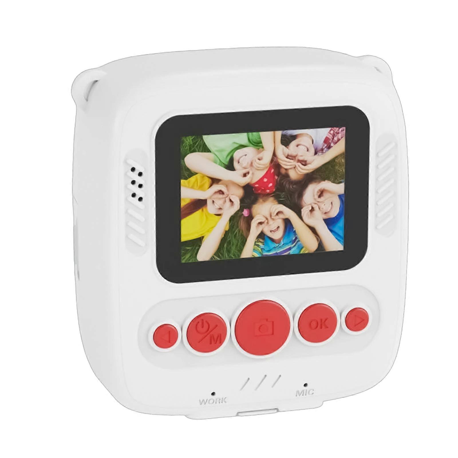 Children Fun Printing Camera with Fast Photo Output Creative Stickers Portable Child Friendly Fast Camera for Kids White
