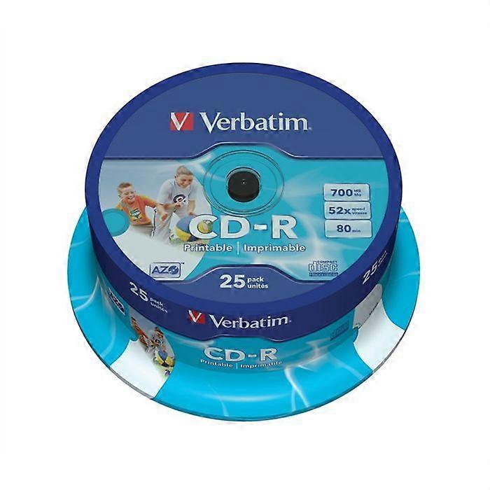 CD-R Verbatim 52x - Ματ εκτυπώσιμος άξονας inkjet 25 - 700 MB - 80 λεπτά