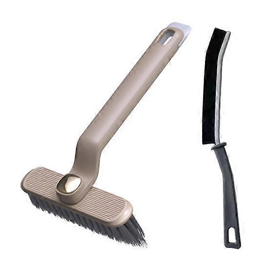 Multi-Function Rotating Crevice Cleaning Brush with Ergonomic Handle Hard Bristle Crevice Gap Brush Household Cleaning Tool