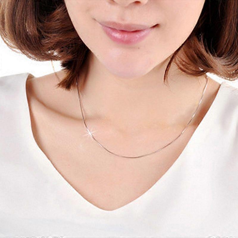 1mm Silver Plated Snake Bone Chain, Length:38 inch