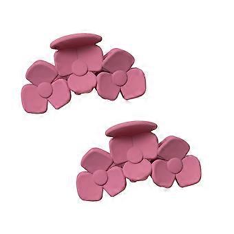 Sammankopplade tänder magi, blomma klo klämmor för kvinnor, halkfri vattentät yta frostad behandling, en storlek passar de flesta hårtyper, 8PCS