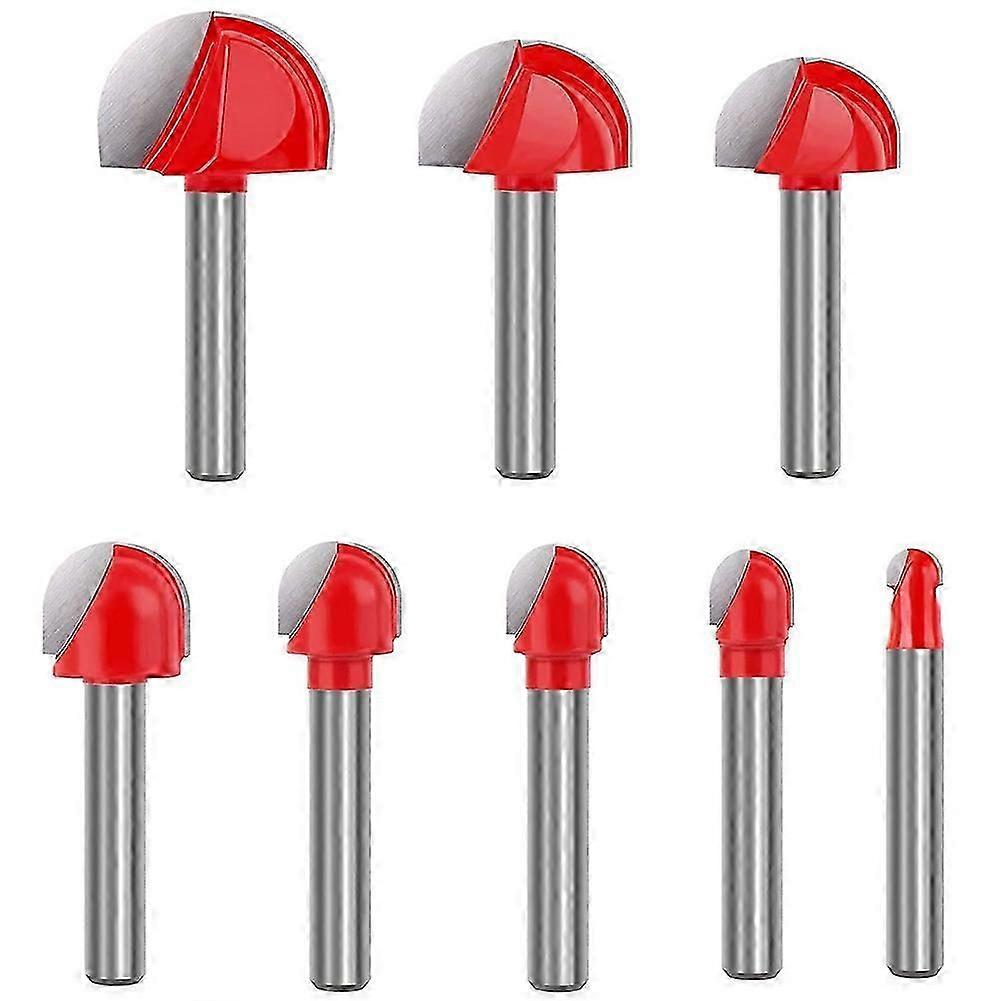 1/4 Inch Shank Cove Box Router Bit Set Solid Carbide Double Flute Core Box Round Nose Router Bits W