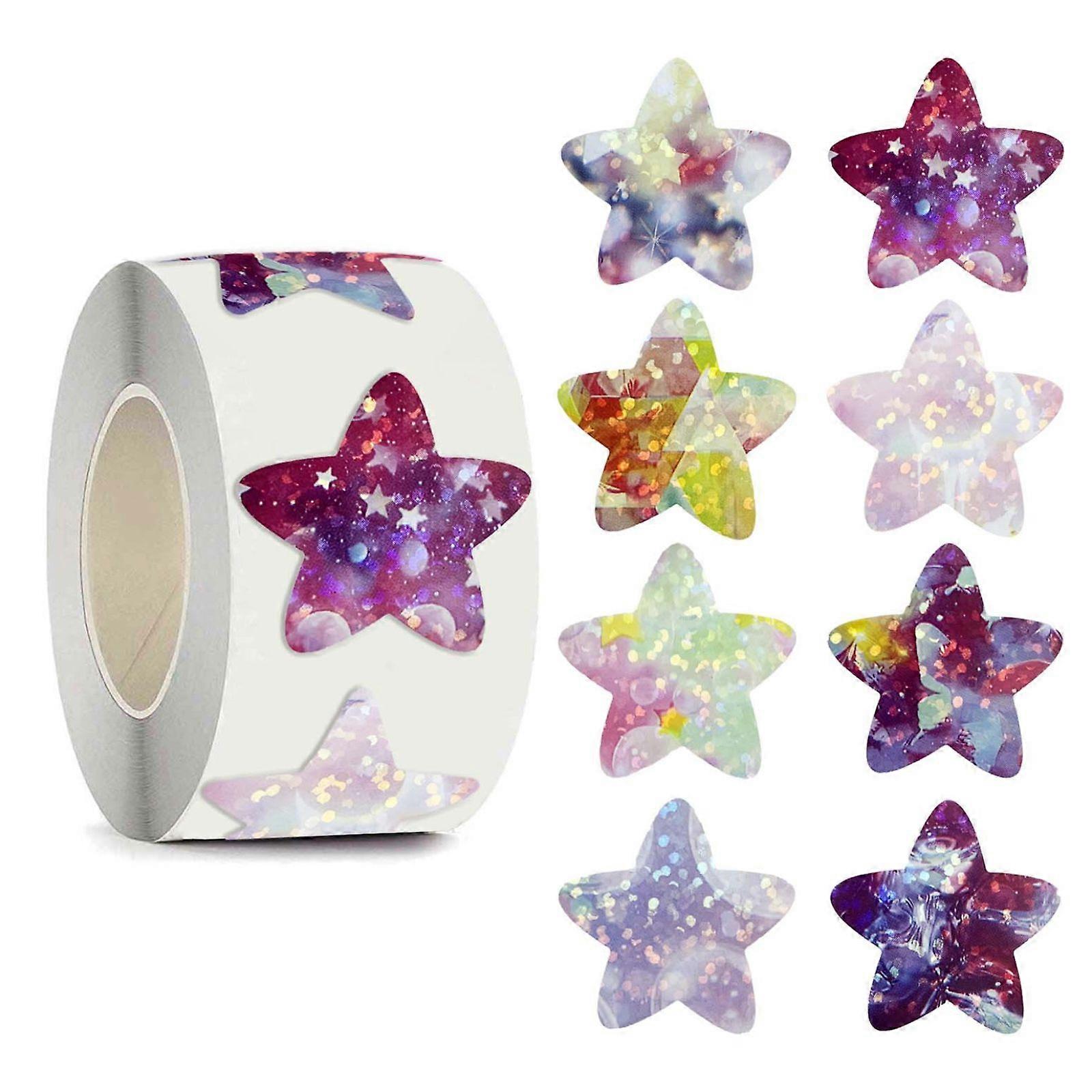 500/roll - roll pack self-adhesive star space sticker