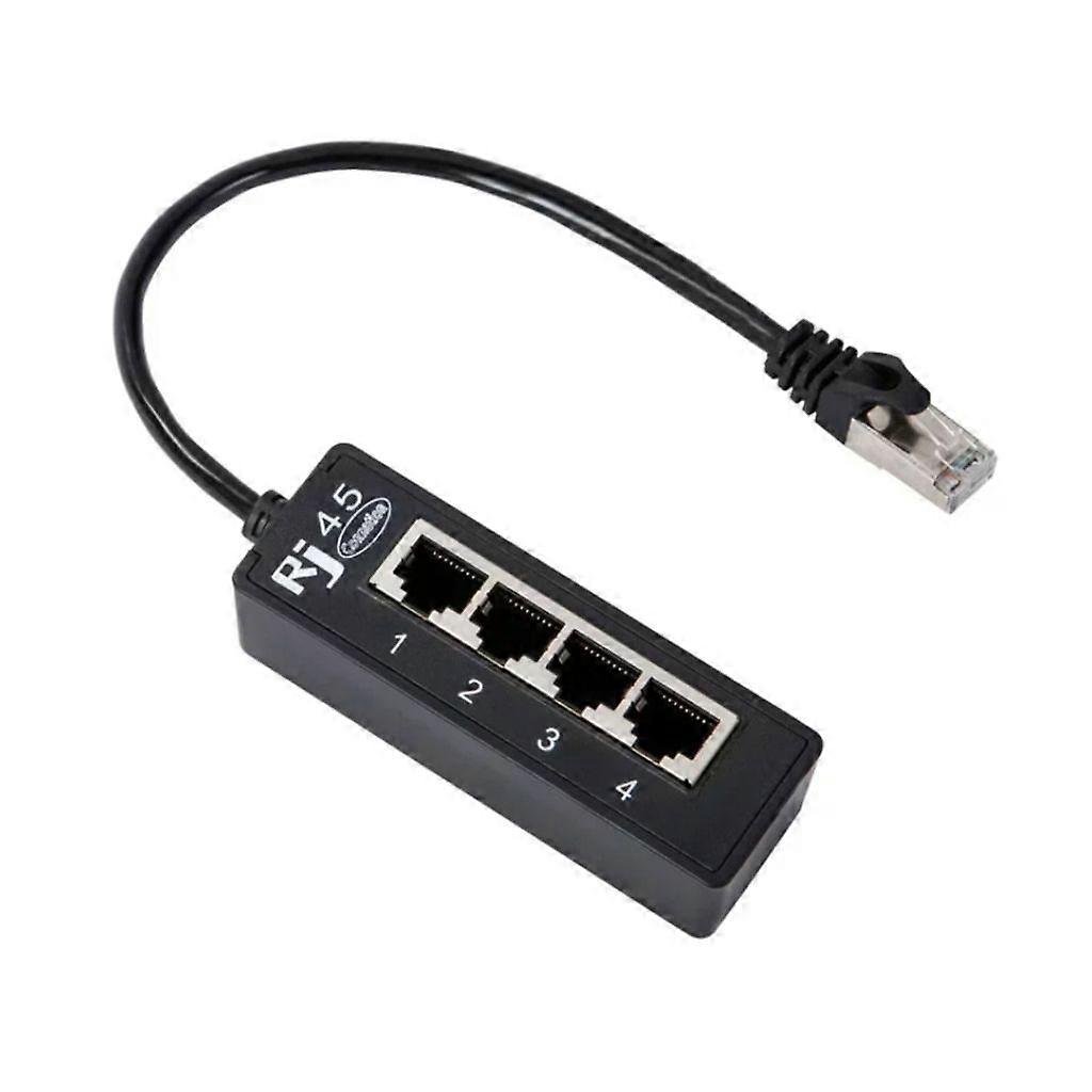 4Port RJ45 Networking Cable Splitter Adapter Internet Connection Distributor