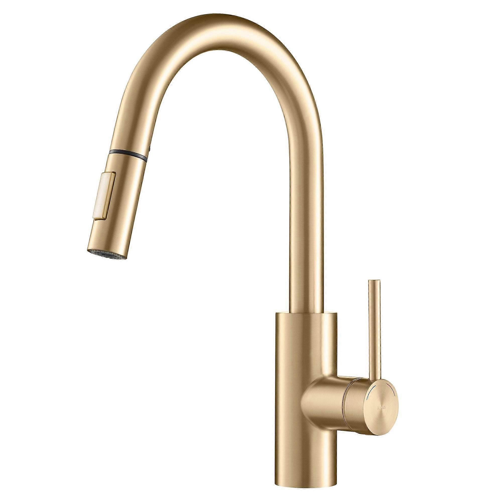 OLETTO Single Handle Logable Kitchen Faucet Quickdock Upper Installation Installation Stainless Brushed Rice, KPF-2620BB
