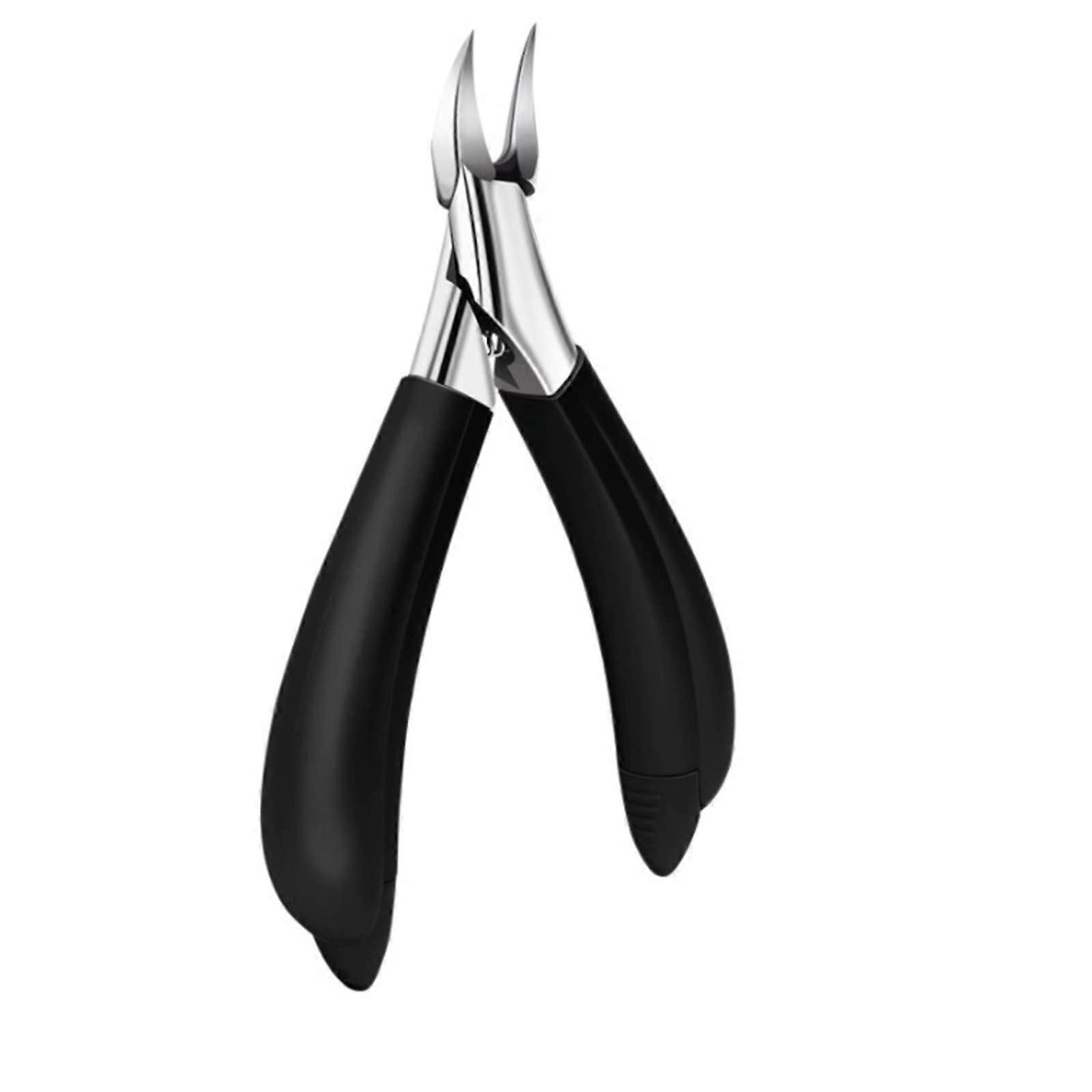 Nail Clipper Set with Nail Groove Scissors and Sharp-Billed Olecranon Pliers for Household Pedicure - Black Color