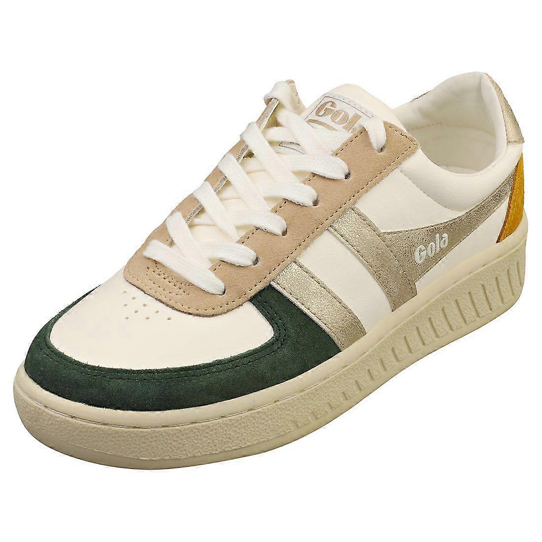 Gola Grandslam Quadrant Damen Freizeitschuhe in gebrochenem Weiß Grün