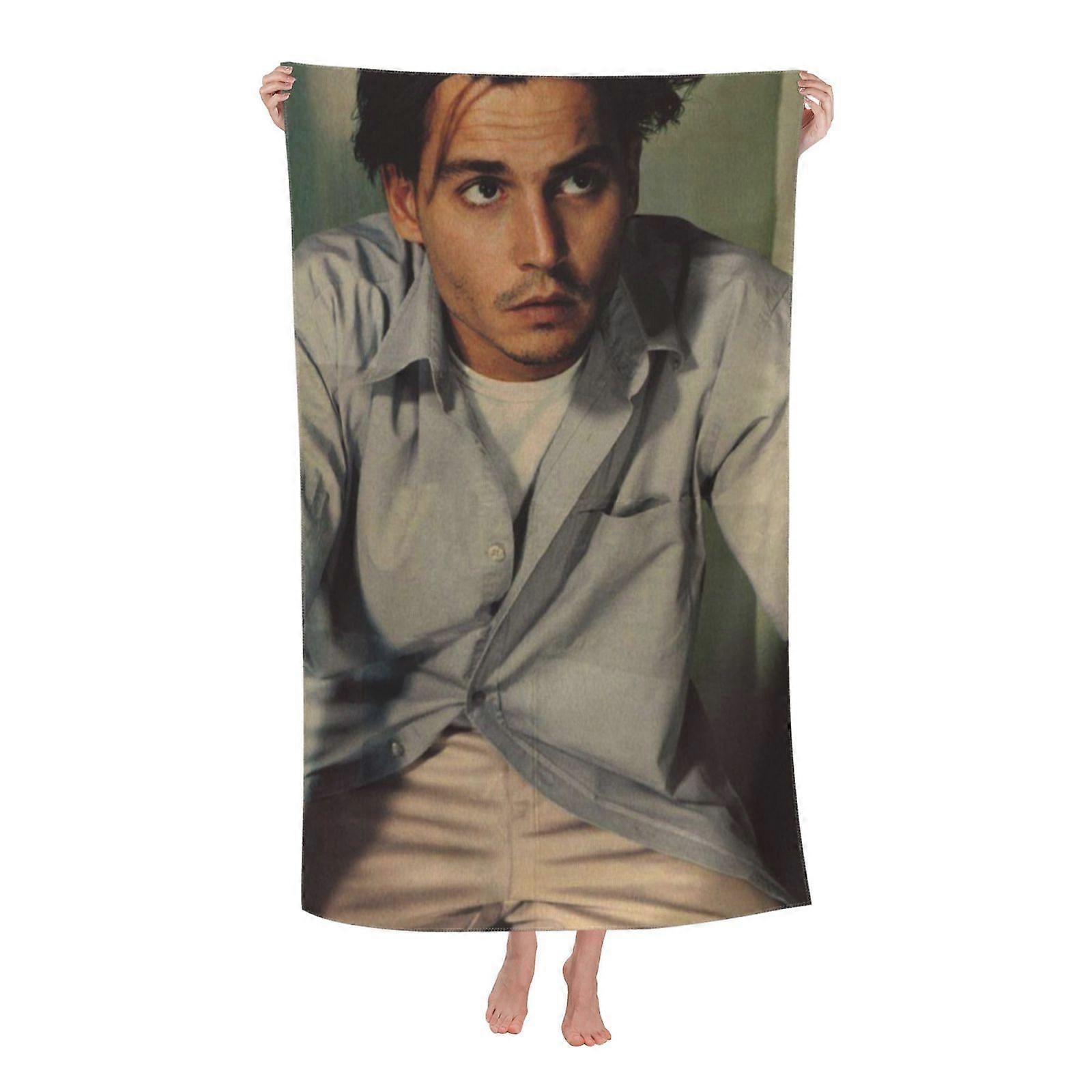 Jonny Deep Themed Beach Towel Microfiber Super Soft and Skin-Friendly Reusable Bath Towels Printed Towels Loved By Adults and Children,Oversize 130x80