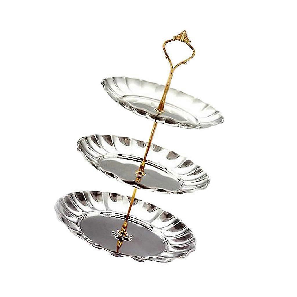 Cake Stand Fruit Plates Cupcake Party Wedding Decorating 3 Tier Silver