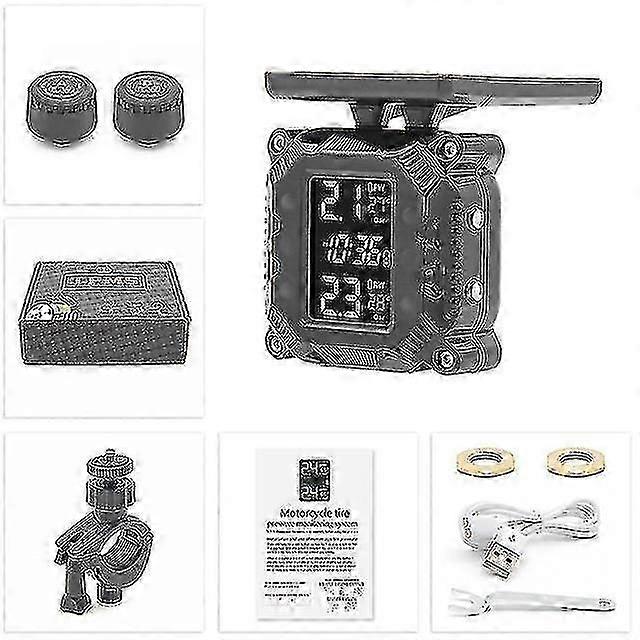 External Sensors Tpms Bluetooth Motorcycle Moto Waterproof Tire Pressure Monitor System For Motorbike Alarm Tmps Pressure