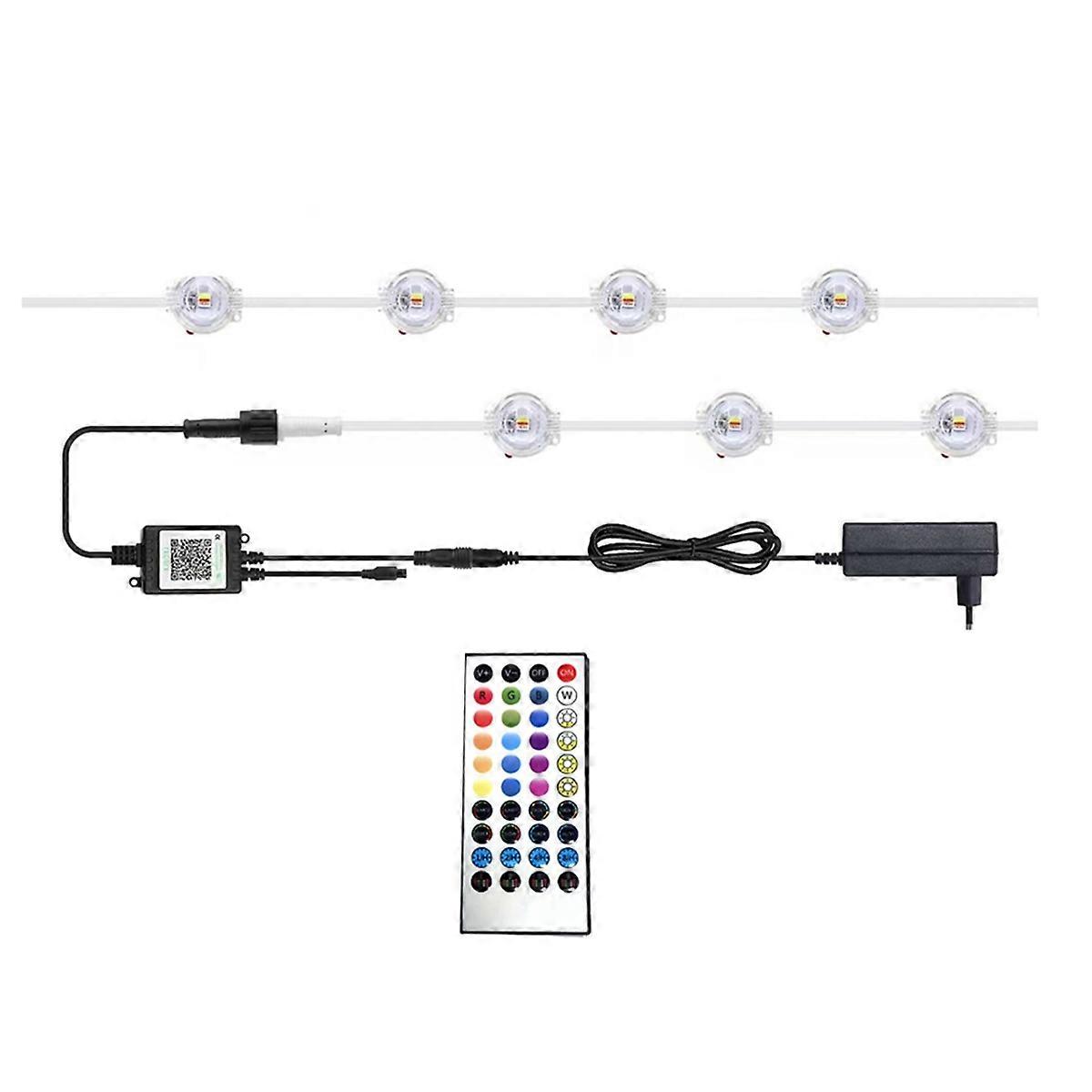 Permanent Outdoor Eaves LED Lights Waterproof APP Control RGB String Lights for Christmas Decorations EU Plug 15M