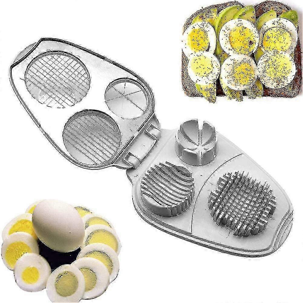 Coupe-œufs, 3-en-1, en acier inoxydable, coupe-œufs manuel - Coupe-œufs pour dur-2025-ss