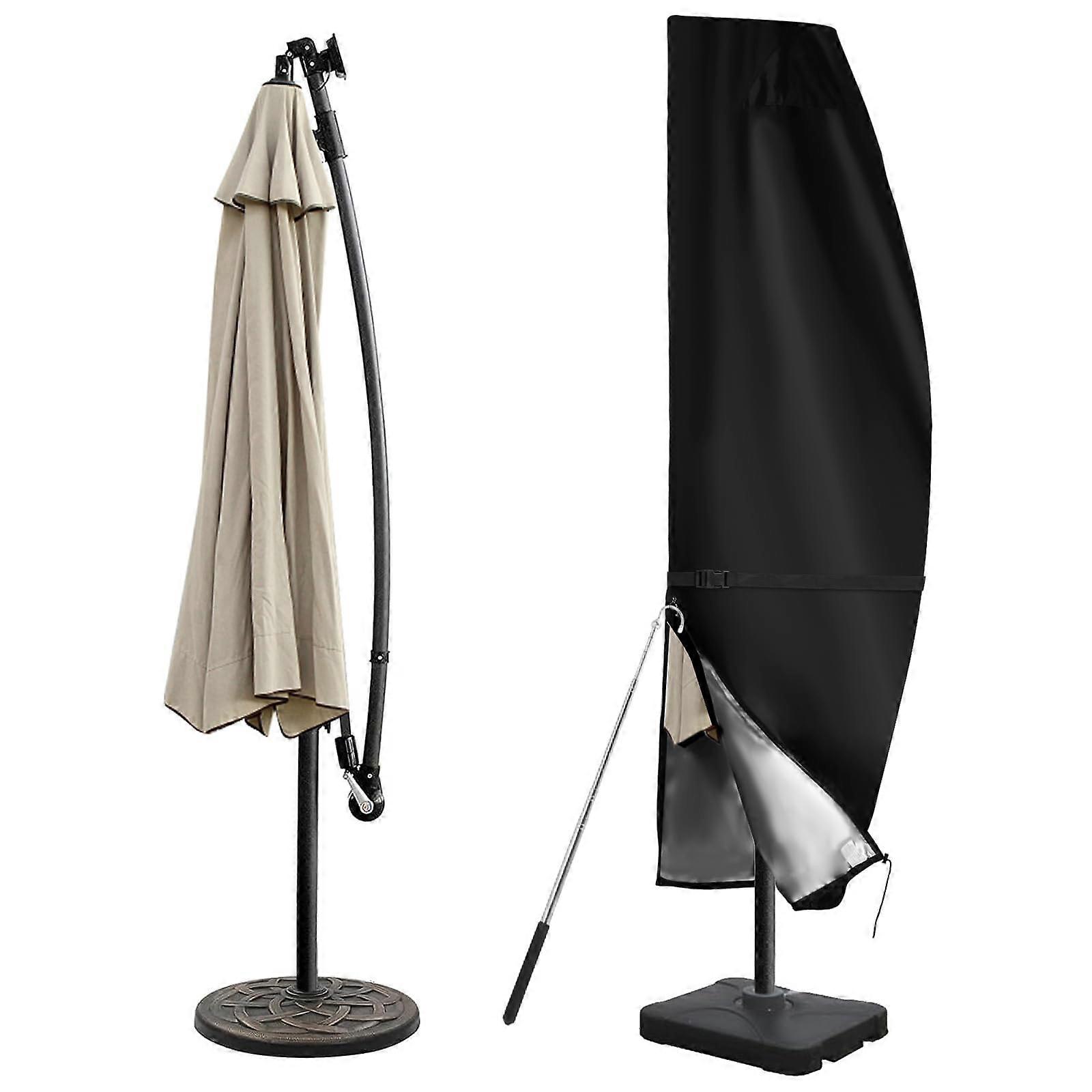 Patio Umbrella Cover 420D Waterproof for 9FT to 12FT Cantilevered Offset Umbrellas with Zipper and Vent