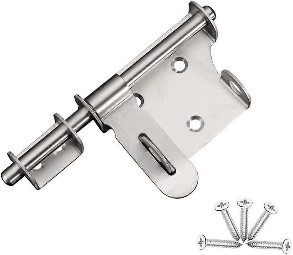 Stainless Steel Door Latch - Security Deadbolt with Padlock Hole