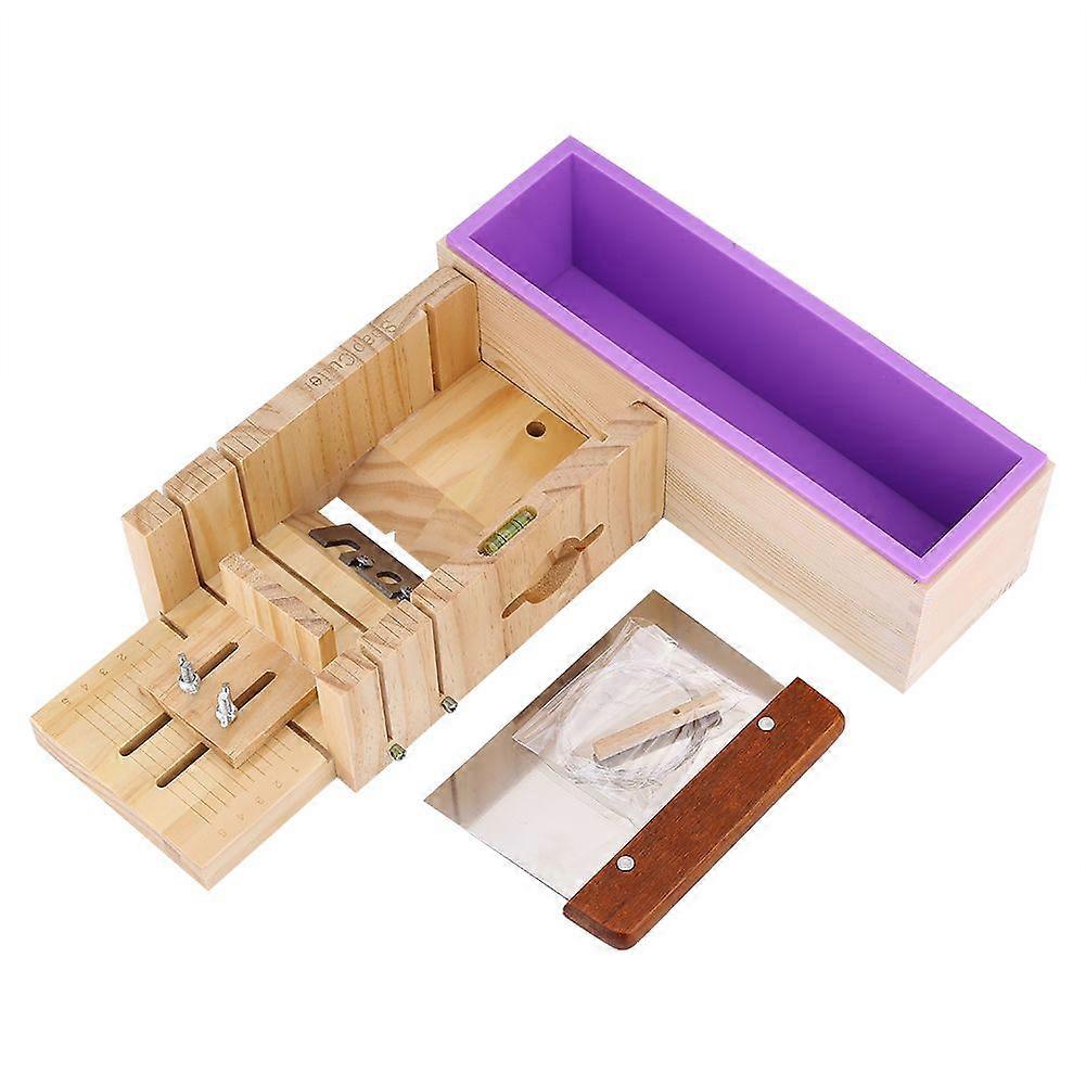 Silicone Soap Mold Wooden Box Cake Maker Cutting Slicer Cutter Making Tool