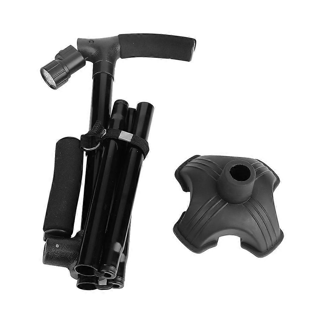 Self Standing Folding Walking Cane Lightweight Walking Stick with LED Light and Cushion Handle
