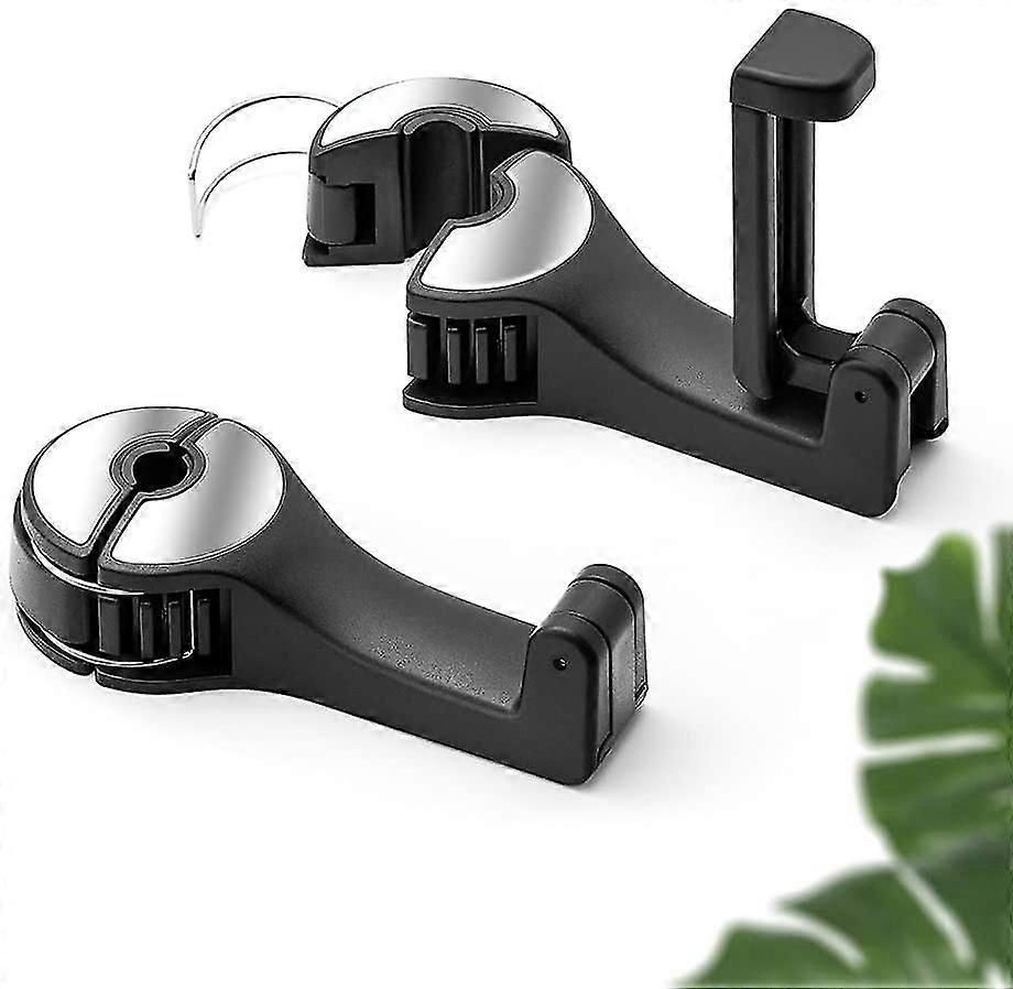 2 Pack Car Headrest Hooks, Seat Back Hooks Hanger, Multi-purpose Bag Clip With Mobile Phon